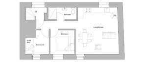Floor plan for the stable apartment