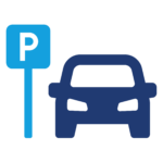 Icon with car and a parking sign