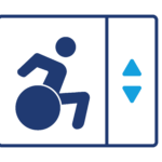 Icon showing a wheelchair user in a lift