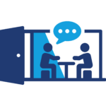 An icons showing two people, one in a shaded area