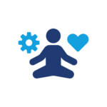 Icon showing person sitting crossed legged
